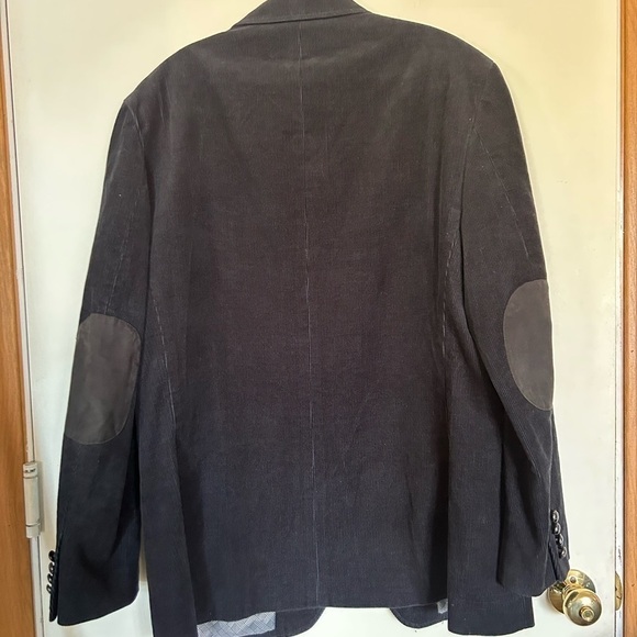 Tasso elba men’s cotton blue blazer with elbow pads to button closure - Picture 2 of 13